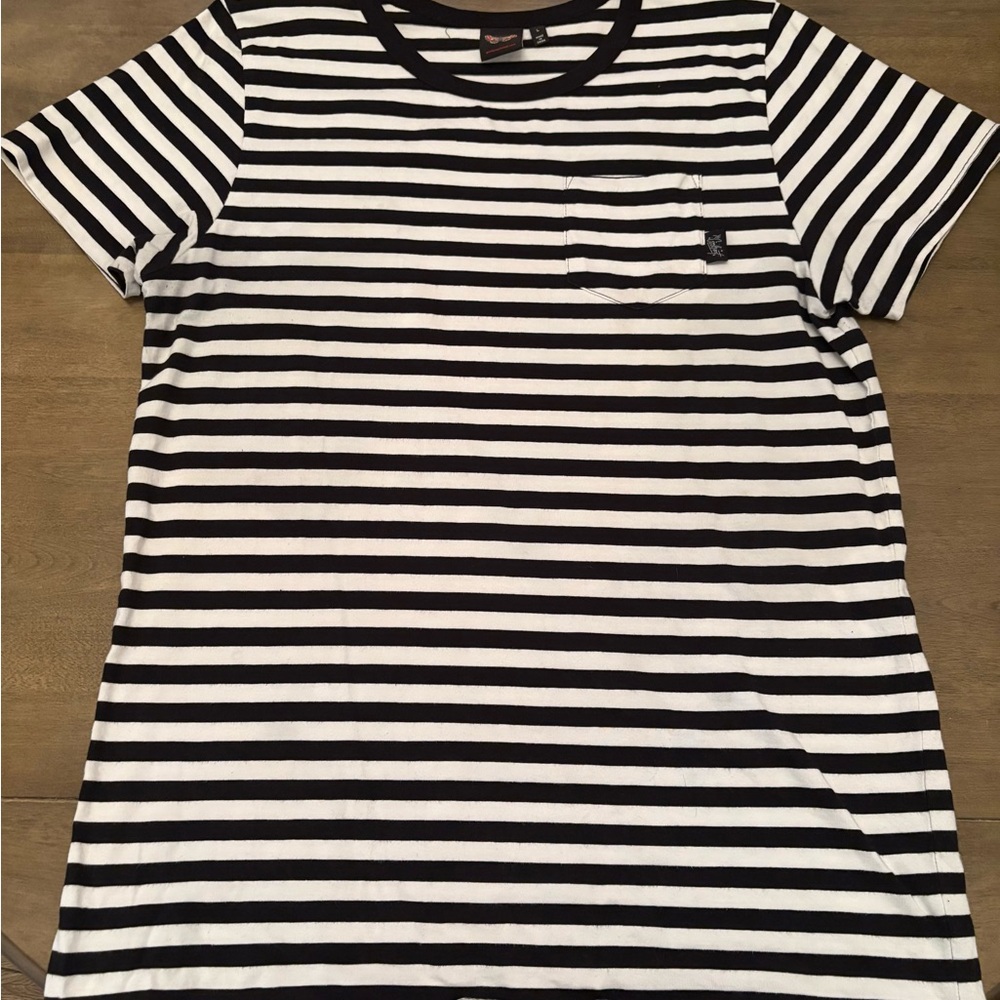 Girrlscout Black and White Striped Tee